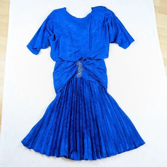 80s evening dress 80s Gold Evening Dress main image 1